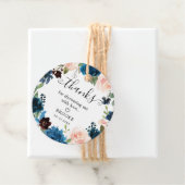 ネイビー王室のブルー赤面フローラブロッサムブライダルシャワー フェイバータグ (インサイチュ)