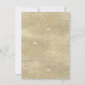 ネイビー王室のブルー赤面フローラ金ゴールドリハーサルディナー 招待状 (裏面)