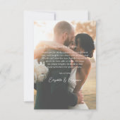 ネイビー王室のブルー金ゴールドパーソナライズされたフォト結婚ズ サンキューカード (正面)