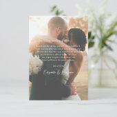 ネイビー王室のブルー金ゴールドパーソナライズされたフォト結婚ズ サンキューカード (スタンド正面)