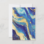 ネイビー王室のブルー金ゴールドパーソナライズされたフォト結婚ズ サンキューカード (裏面)