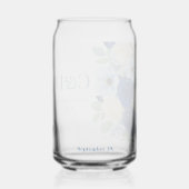 ネイビー王室のブ結婚ーの水彩アイボリー花 ガラス缶 (裏面)