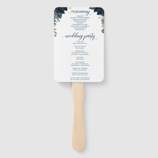 ネイビー王室の結婚式 プログラムファン ハンドファン (裏面)