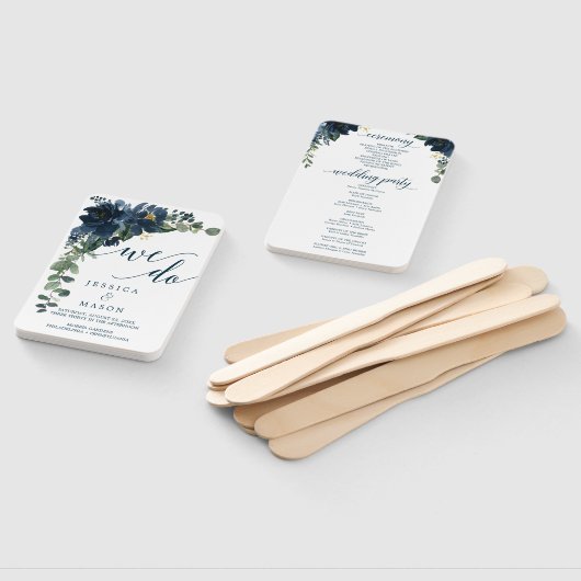 ネイビー王室の結婚式 プログラムファン ハンドファン (組立なし)