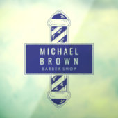 ネイビー理容店の営業ポールロゴ ウィンドウサイン (シート3)