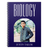 ネイビー生物学の写真名男子ギフトアイデア ノートブック (正面)