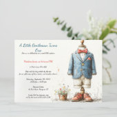 ネイビー男の赤ちゃん1st Birthday & Perfume Sketch 招待状 (スタンド正面)