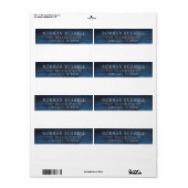 ネイビー男らしウォーターカラービジネス差出人住所 ラベル (フルシート)