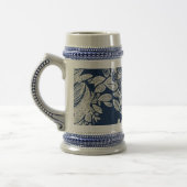 ネイビー男らしブルーエフェクトインジゴフローラ全周 ビールジョッキ (左)