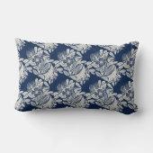 ネイビー男らしブルーエフェクトインジゴフローラ全周 ランバークッション (裏面)
