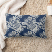 ネイビー男らしブルーエフェクトインジゴフローラ全周 ランバークッション (ブランケット)