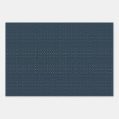 ネイビー白い波線とドットシンプル休日 ラッピングペーパーシート (正面2)