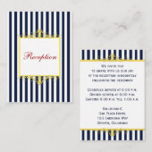 ネイビー白い黄色のストライプがエンクロージャカードをスクロール エンクロージャーカード (正面/裏面)