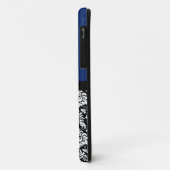 ネイビー白黒ダマスクモノグラムレター Case-Mate iPhoneケース (裏面/左)