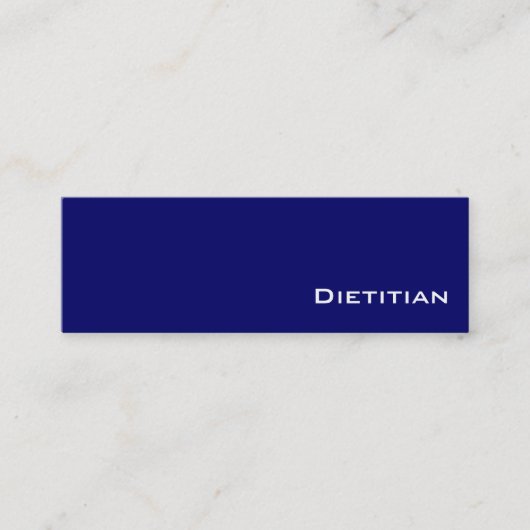 ネイビー白Dietitianの名刺 スキニー名刺 (正面)