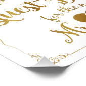 ネイビー私たちのゲストブックのサイン金ゴールド フォトプリント            (角)