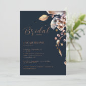 ネイビー秋の葉ブライダルシャワー招待 招待状 (スタンド正面)