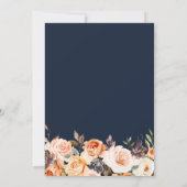 ネイビー秋フローラ幾何学ブライダルシャワー 招待状 (裏面)