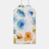 ネイビー秋フローラ金ゴールドフレームシ結婚ック ギフトタグ (裏面)