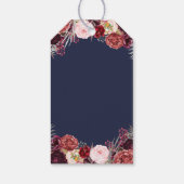 ネイビー秋マルサラ赤面牡丹結婚式の引き出物ラベル ギフトタグ (裏面)