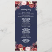 ネイビー秋マルサラ赤面牡丹結婚式 プログラム (裏面)