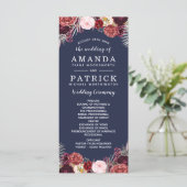 ネイビー秋マルサラ赤面牡丹結婚式 プログラム (スタンド正面)