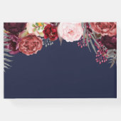 ネイビー秋マルサラ赤面結婚ピオニーズゲストブック ゲストブック (裏面)