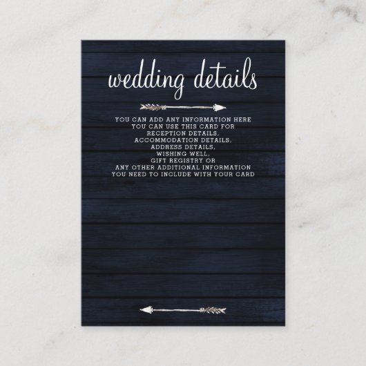 ネイビー納屋の木フローラひまわり結婚の素朴 エンクロージャーカード (正面)