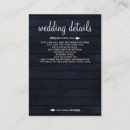 ネイビー納屋の木フローラひまわり結婚の素朴 エンクロージャーカード