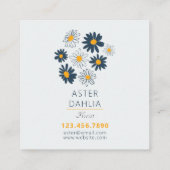 ネイビー素晴らしイエローホワイトクラシックデイジー花 スクエア名刺 (裏面)