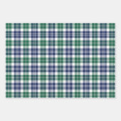 ネイビー素朴とグリーンの時計はクリスマスに喜んで ラッピングペーパーシート (正面)