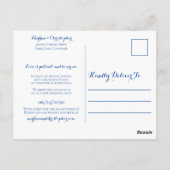 ネイビー素朴ウッドひまわり結婚の日付の変更 ポストカード (裏面)