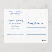 ネイビー素朴ウッドひまわり結婚式の日付を保存 ポストカード (裏面)