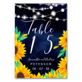 ネイビー素朴ウッドストリングlightsひまわりテーブル テーブルナンバー (裏面)