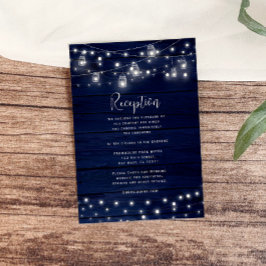 ネイビー素朴ウッドメイソンジャースライト披露宴カード エンクロージャーカード