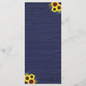 ネイビー素朴ウッドライトレースサンフラワー結婚ズ メニュー (裏面)