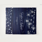 ネイビー素朴ウッド・メイソン・ジャース・ライト タペストリー (正面(横))