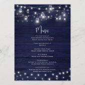 ネイビー素朴ウッド・メイソン・ジャース・ラ結婚イツ・メニュー メニュー (正面)