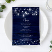 ネイビー素朴ウッド・メイソン・ジャース・ラ結婚イツ・メニュー メニュー