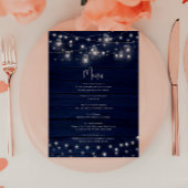 ネイビー素朴ウッド・メイソン・ジャース・ラ結婚イツ・メニュー メニュー