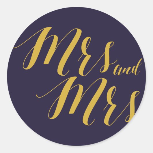 ネイビー素朴シックレ結婚ズラウンドステッカー ラウンドシール (正面)