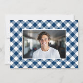 ネイビー素朴バックヤードBBQ写真卒業パーティー 招待状 (裏面)