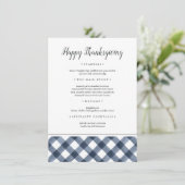 ネイビー素朴バッファロープレイド感謝祭ディナー メニュー (スタンド正面)