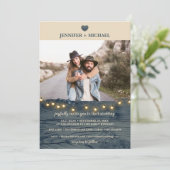 ネイビー素朴バーンウッド結婚ズ写真招待状 招待状 (スタンド正面)