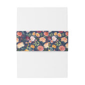 ネイビー素朴ブルゴーニュと赤面秋フローラ結婚ズ 招待状ベリーバンド (裏面例)