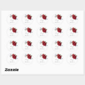 ネイビー素朴ブルゴーニュフローラ結婚式の引き出物 ラウンドシール (シート)