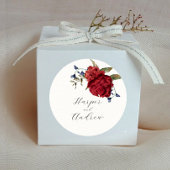 ネイビー素朴ブルゴーニュフローラ結婚式の引き出物 ラウンドシール