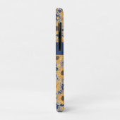 ネイビー素朴ブルゴールデンイエローヒマワリ名 Case-Mate iPhoneケース (裏面/左)