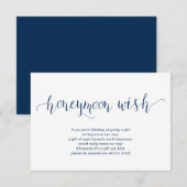ネイビー素朴ブルーのタイ結婚プフェイス、ハネムーンの願い エンクロージャーカード (正面/裏面)