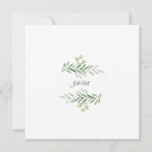 ネイビー素朴ブルーウォーター色ユーカリ結婚ス 招待状 (裏面)